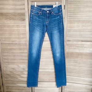 Evisu Slim Straight Medium Wash Jeans Sz 24 x 34